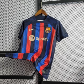 222/23 B-A Barcelona Home Camisa De Futebol Masculina Esportiva Azul Vermelha
