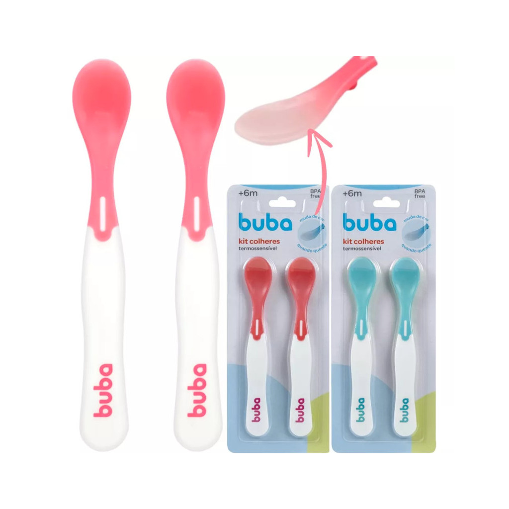 Kit Colher Termossensível Muda Cor Introdução Alimentar Buba | Shopee ...