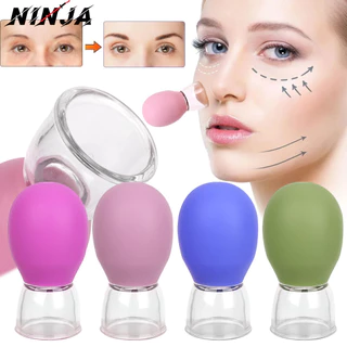 Ventosa A Vácuo De Vidro Jarra De Celulite Massajador-Para Rosto-Silicone , Macio , Portátil-Condicionamento Facial Sucção Queima De Gordura Cuidados Com Saúde