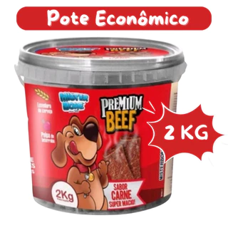 Bifinho 2 KG Petiscos Mr Bone Cães Cachorro Pet Premium - CARNE