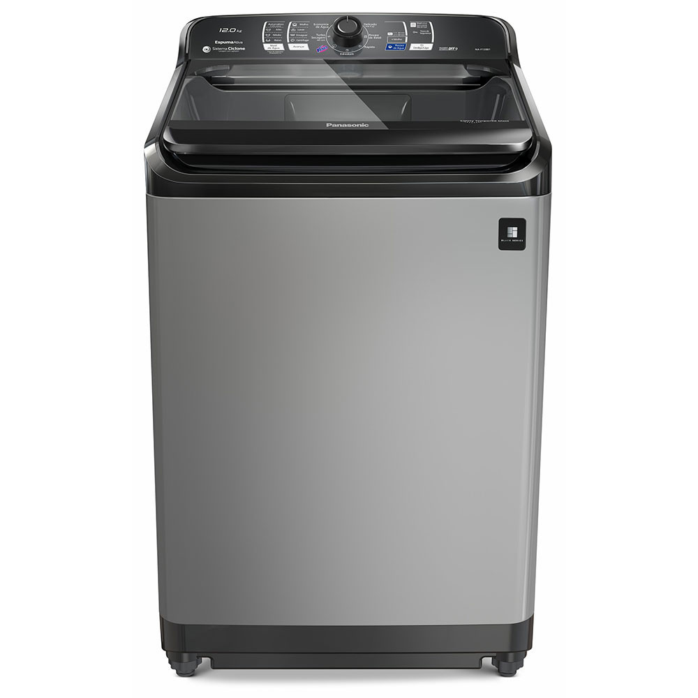 Lavadora de Roupas Panasonic 12Kg Lavagem Ciclone NA-F120B1 Titânio 110V