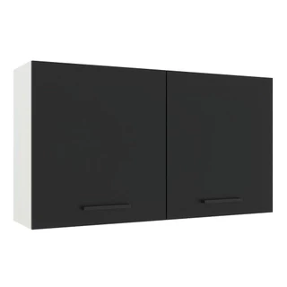 Armário de Cozinha Aéreo 120 cm 2 Portas Branco/Preto Agata Madesa em Oferta na Shopee