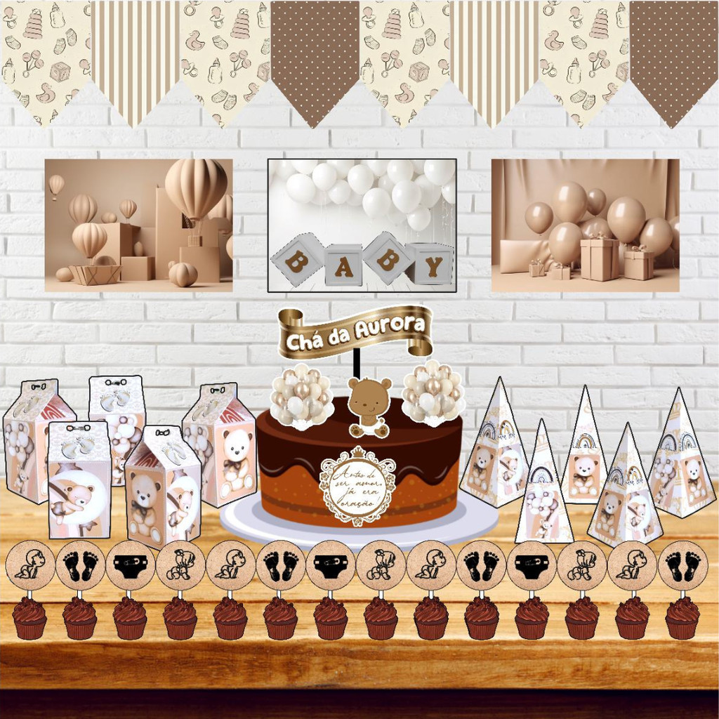 Kit Festa Só um Bolinho - Chá de Bebê/Frauda