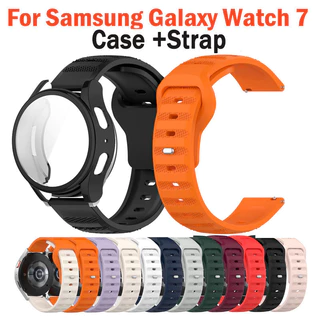Estojo + Bracelete De Silicone Para Relógio Samsung Galaxy 7 4 5 6 40mm 44mm Cobertura TPU Proteção Total Da Tela Do Pára-Choque Acessórios