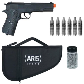Pistola Airsoft Pressão Co2 Rossi Comander + Tático 06