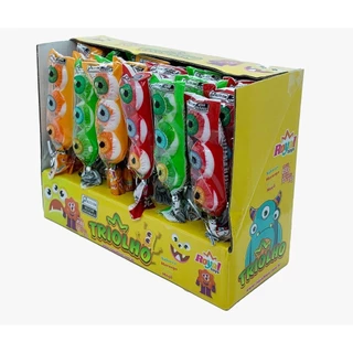 Pirulito de Halloween em Formato de 3 Olhos - cx c/ 30 Unidd