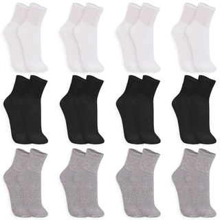 Kit com 12 Pares de Meias Cano Médio Atoalhada Algodão Trifil
