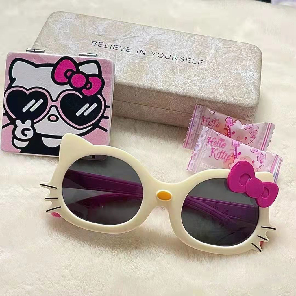Hello Kitty Óculos De Sol Fashion Photo Glasses Props Kids Girls Cute ...