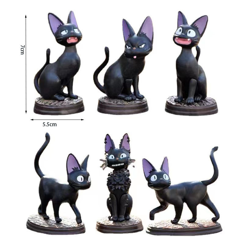 Kiki's Delivery Service Black Cat JiJi Ação Figura Decorativa Modelo De Brinquedos Colecionáveis