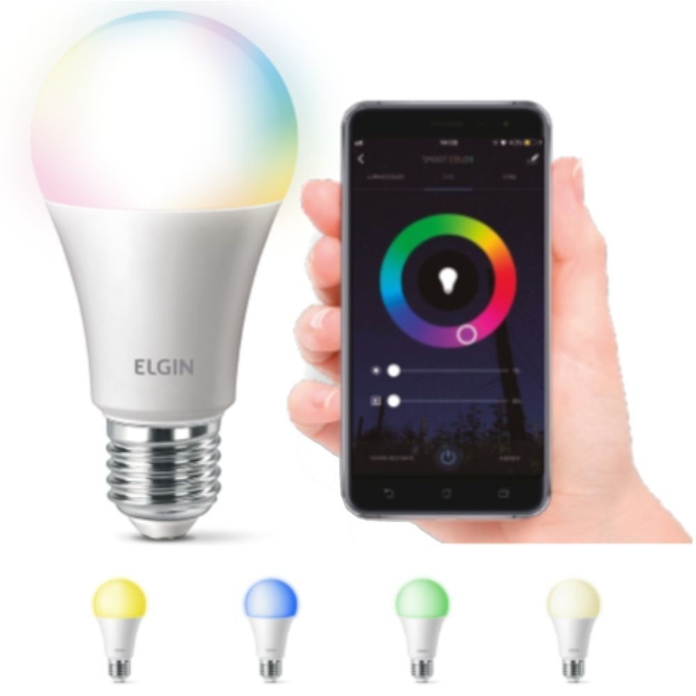 Lâmpada Inteligente Led Bulbo 10w/15w/30w Rgb Smart Color - Elgin