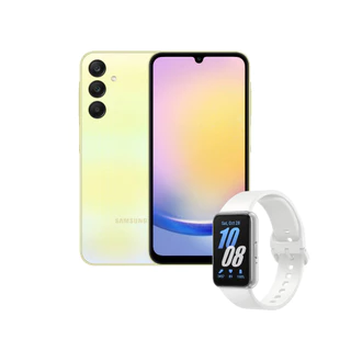 Kit Smartphone Samsung Galaxy A25 5G, 256GB, 8GB, Octa Core, Verde Claro + Smartband Samsung Galaxy Fit3 53mm, Tela Amoled, Resistência à Água, Prata