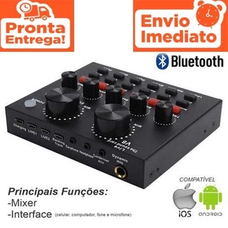 Mesa De Som Smart Conjunto Interface V8 Podcast E Lives Com 16 Canais Top