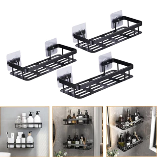 Kit 3 Suporte Oganizador banheiro Parede Aluminio Adesivo Sem Fura Parede