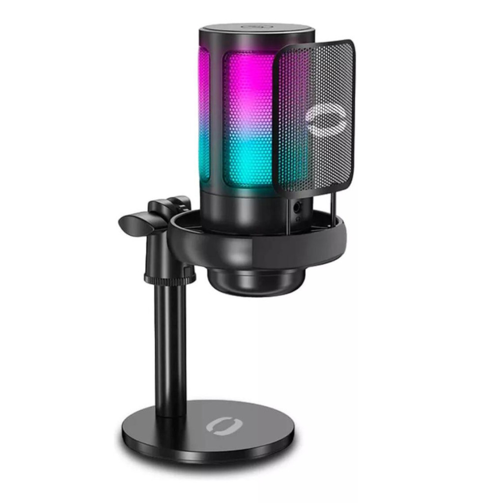 Microfone Rgb Gamer Condensador Live Usb Para Computador PC Jogos e Gravação Youtube Alta Qualidade