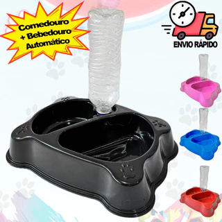 Comedouro Com Bebedouro Automático Cachorro Gato Pote