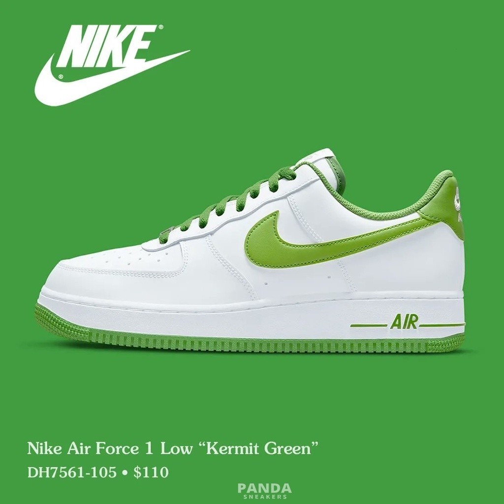 NIKE AIR FORCE 1 07 Branco Verde Grama DH7561-105 Homens Sapatos Casuais Mulheres