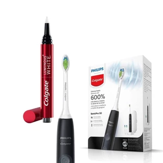 Escova de Dente Elétrica Philips Colgate SonicPro 50 + Caneta Clareadora Dental Luminous White 2,5ml em Oferta na Shopee