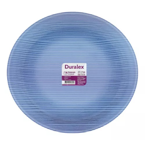 Kit 6 Pratos Fundo Vidro Azul 22,4cm Diamante Sky Duralex Nadir