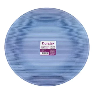 Kit 6 Pratos Fundo Vidro Azul 22,4cm Diamante Sky Duralex Nadir