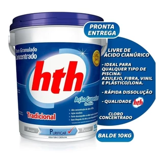 Hth Tradicional Concentrado Cloro Para Piscinas Balde 10kg