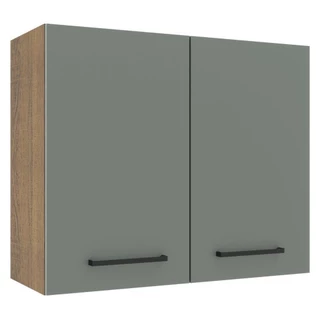 Armário de Cozinha Aéreo 80 cm 2 Portas Rustic/Cinza Agata Madesa
