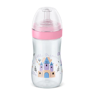 Mamadeira Bico Silicone Redondo Disney 6m+ 300ml Rosa Lillo em Oferta na Shopee