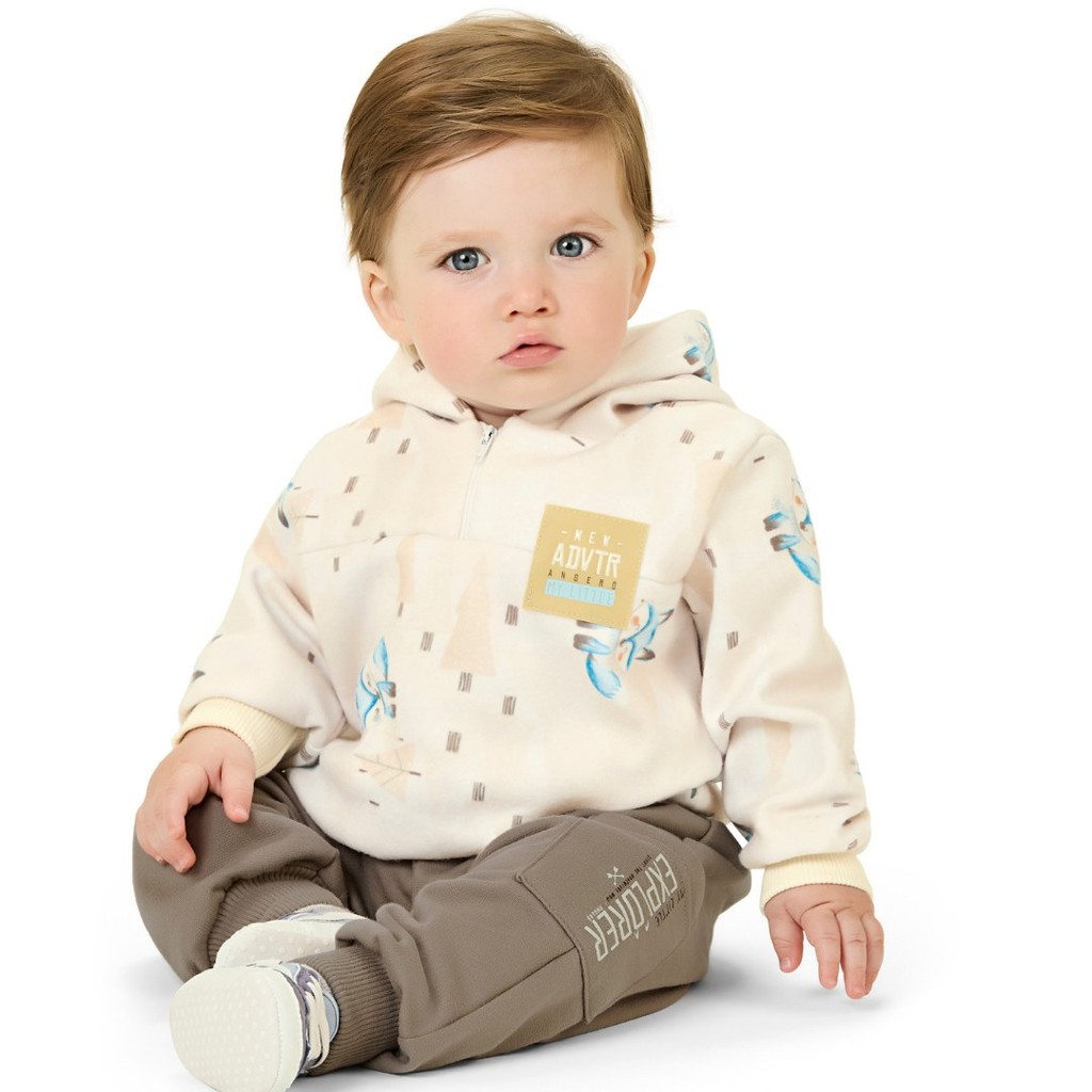 Conjunto Bebê Menino Casaco Soft e Calça em Moletom Felpado - Angerô ...