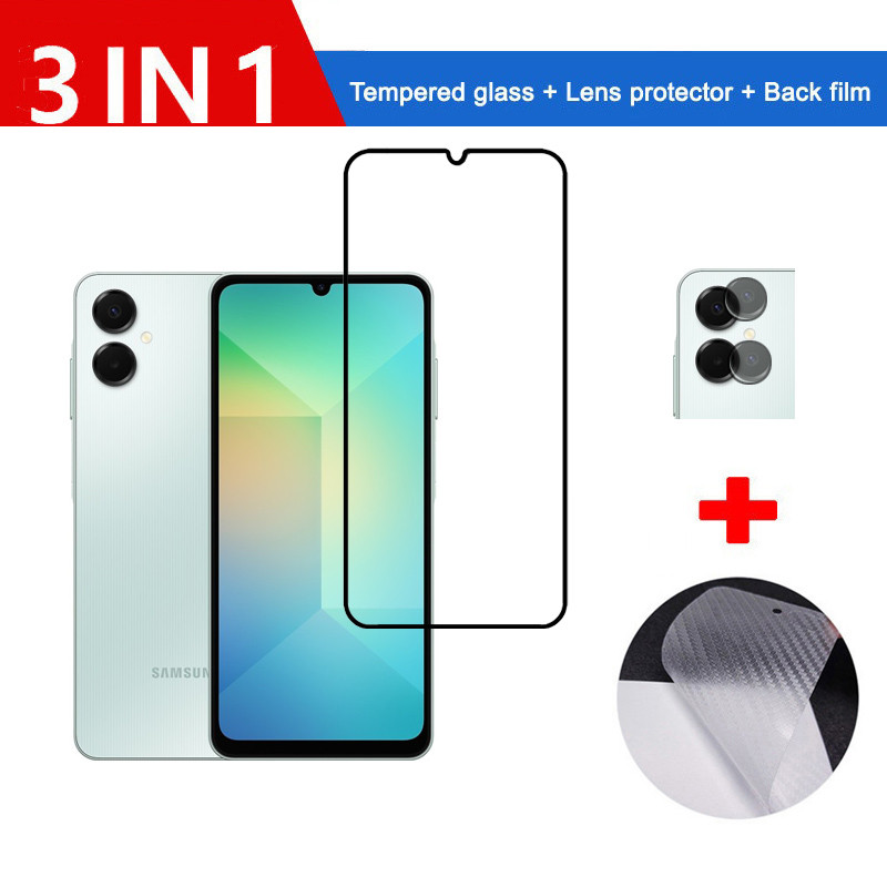 3 em 1 protetor de tela Samsung Galaxy A06 5G A26 4G 5G Cobertura ...