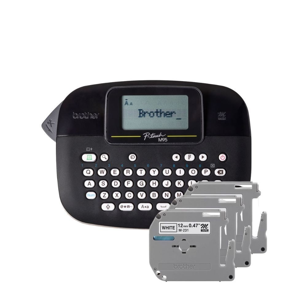 Combo 1 Rotulador Eletrônico Preto Ptm95bk + 3 Fitas M231