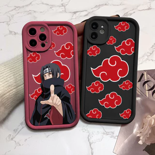Caixa Para Samsung Galaxy S24 S23 FE S22 S21 Plus Nota 20 Ultra M54 5G Silicone TPU Uchiha NARUTO Akatsuki Nuvem De Telefone À Prova De Choque Protege A Câmera Do Pára-Líquido Capa Traseira Macia