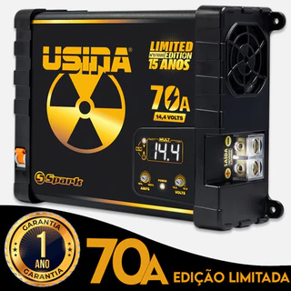 Fonte Automotiva Usina 70 Amperes Voltímetro Bivolt Limited Edition 15 Anos Carregador Bateria