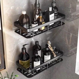 Kit 2 Suporte De Shampoo Prateleiras De Banheiro Sem Furo Premium Organizador Retangular