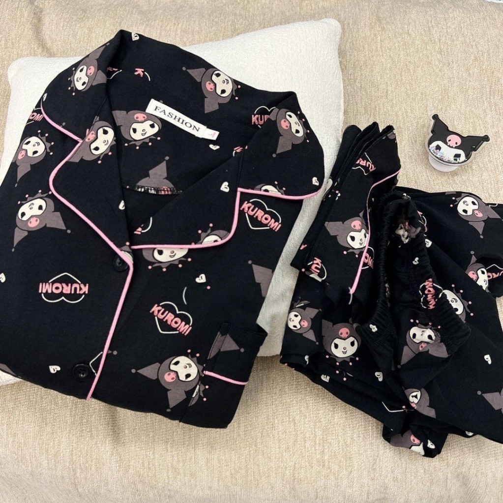 Conjunto Kuromi 2 Peças Pijama Mulher Calça Manga Longa
