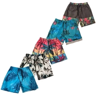 Kit 5 Short Masculino Mauricinho Bermuda Praia Academia Tactel Estampado Verão