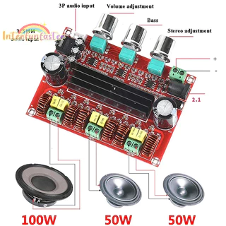 [FunfasterB] TPA3116D2 Canal 2.1 Módulo Amplificador De Potência De Subwoofer Digital XH-M139 12V-24V 2 * 50W + 100W Placa Amplificadora HiFi [Novo]