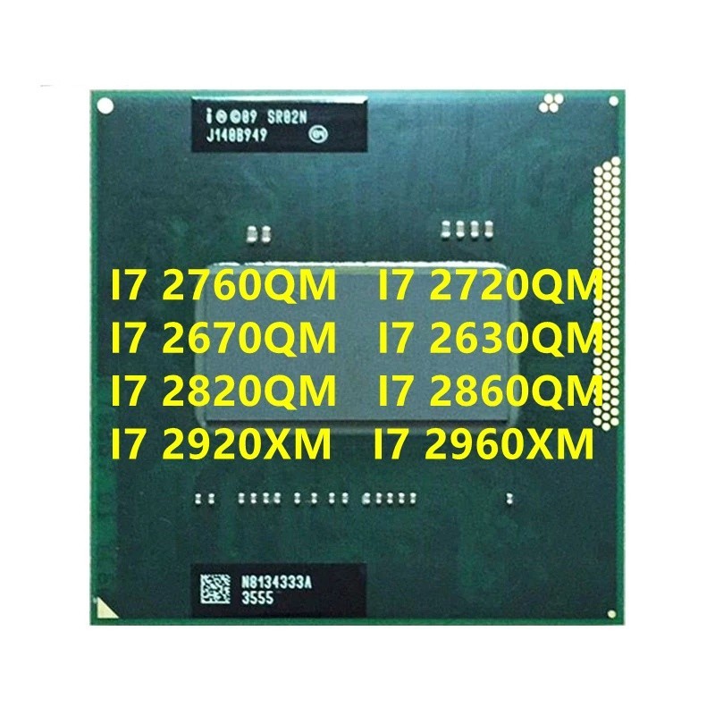 I7-2630QM 2760QM 2720QM 2670QM 2820QM 2860QM 2920XM 2960XM Soquete Processador De CPU Para Notebook G2/rPGA988B