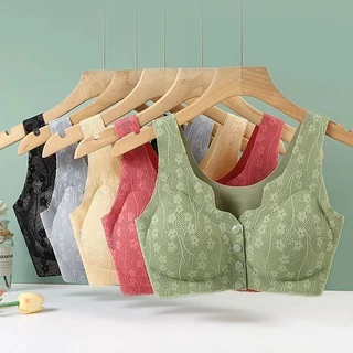 M-4XL Soutien De Laço Fino Sem Idade Tamanho Grande Botão Frontal Feminino