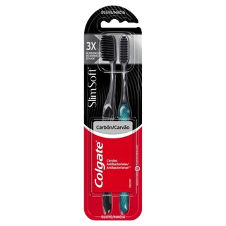 Escova Dental Colgate Slim Soft Black Leve 2 Pague 1 em Oferta na Shopee