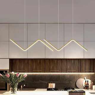 Luminária Pendente Ouro Preto Duplo Minimalista Led Clean Raio Branco Quente
