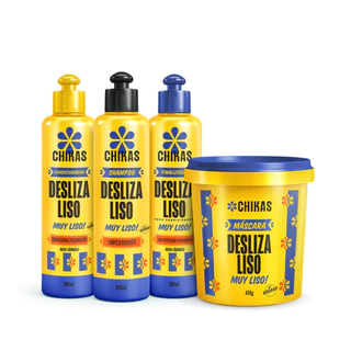 Kit Desliza Liso Shampoo, Condicionador e Finalizador 300mL e Máscara 450g Chikas