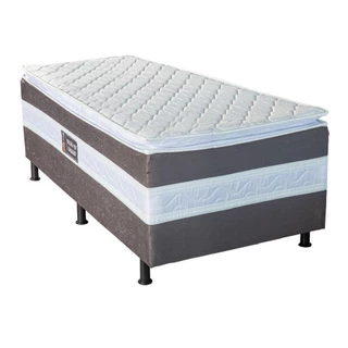 Cama Box Solteiro Conjugada (88X188) D28 Grafite Breare Master Design Colchões