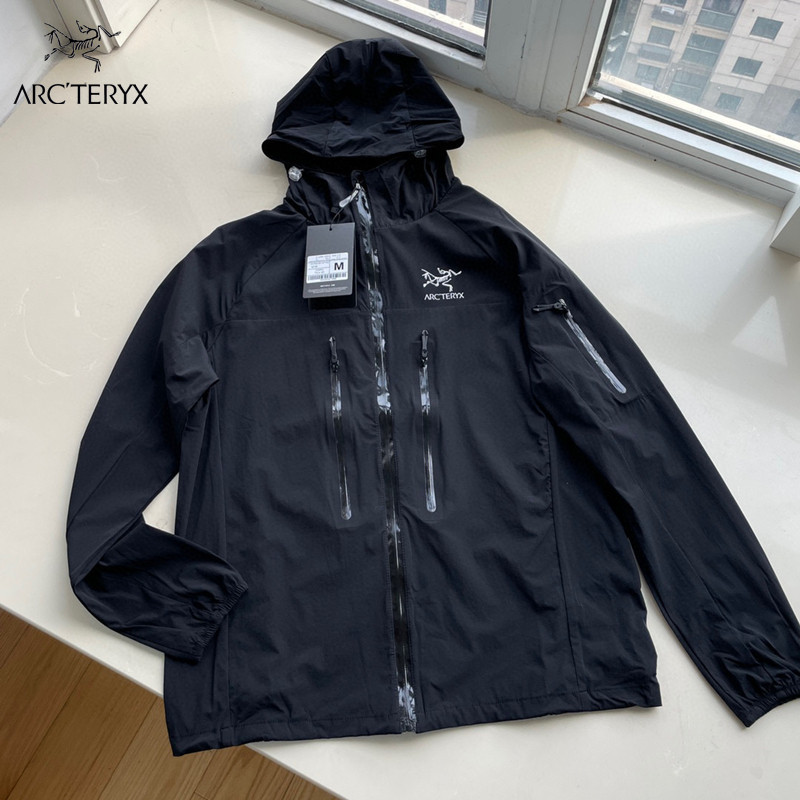 Arc'teryx Casaco Original De Bombardeiro Com Capuz Protetor Solar Fino De Proteção