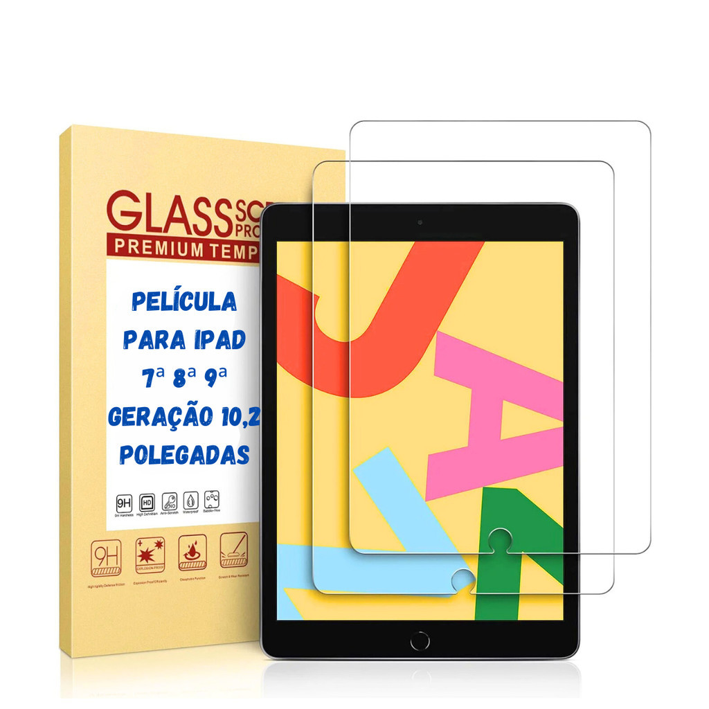 Película 9H Para Tablet Ipad 9ª 8ª 7ª Geração Tela 10,2 Polegadas de Vidro Temperado
