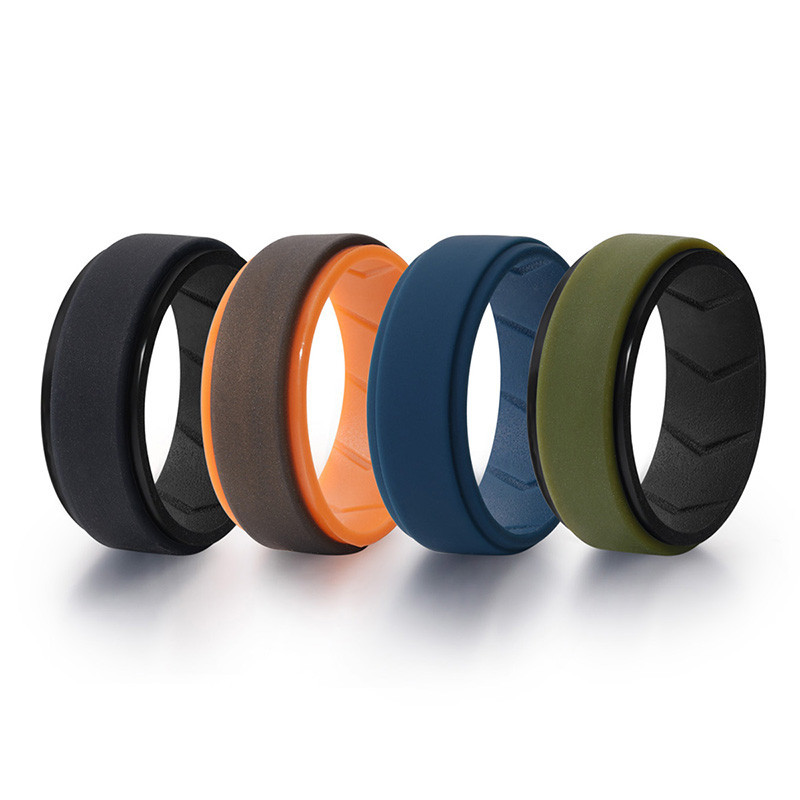 4 Pcs Aliança De Silicone Conjunto De Aneis Anéis Masculino Anel De ...