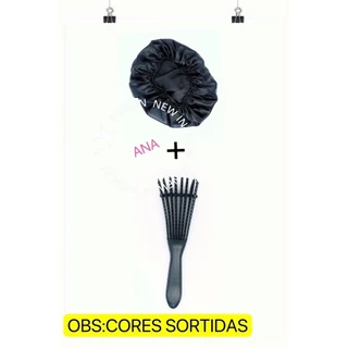 Kit De Escova Polvo + Touca Cetim em Oferta na Shopee