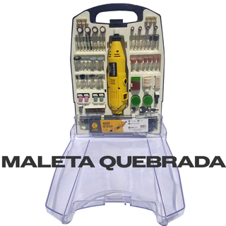 Micro Retífica com 234 Acessórios Mini Lixadeira Profissional Completo Novo com Maleta Quebrada