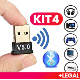 Adaptador USB Bluetooth 5.0 e seu Receptor Plug USB para Transmissão de Áudio, destinado aos Notebooks.