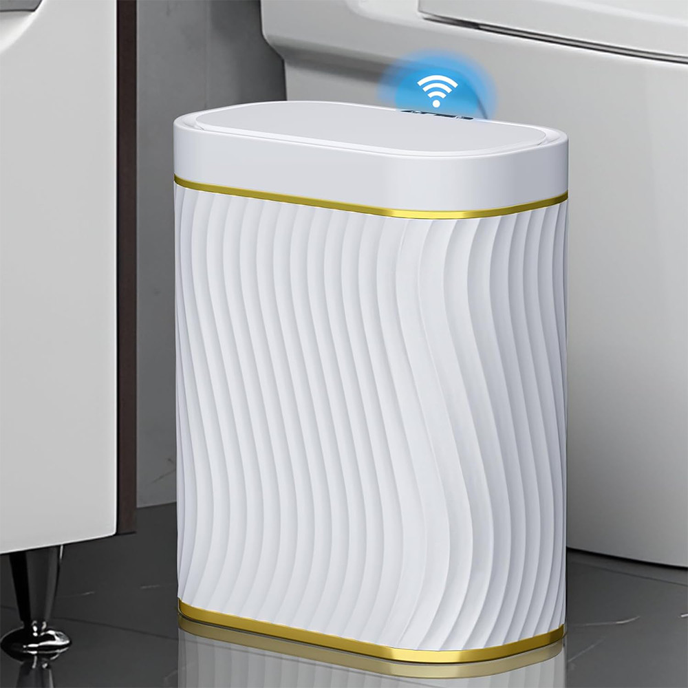 8 Litros Lixeira Com Sensor Automática Operada Por Bateria Branco