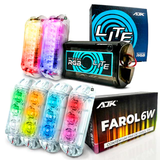 Kit Strobo Automotivo 6 Faróis Led + Central Lite AJK