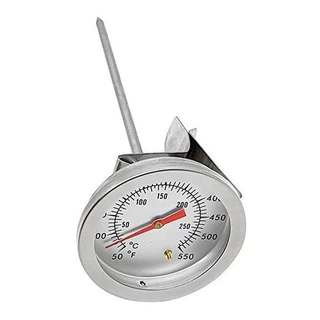 Termômetro Culinário Analógico Inox Com Haste Espeto De 14cm Temperatura 0 A 350ºc